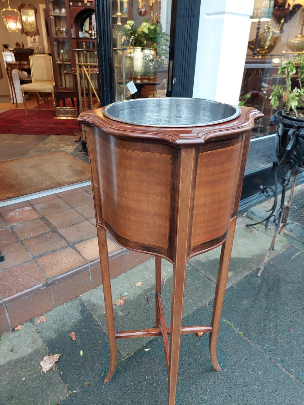 Edwardian Inlaid Mahogany Jardiniere View II