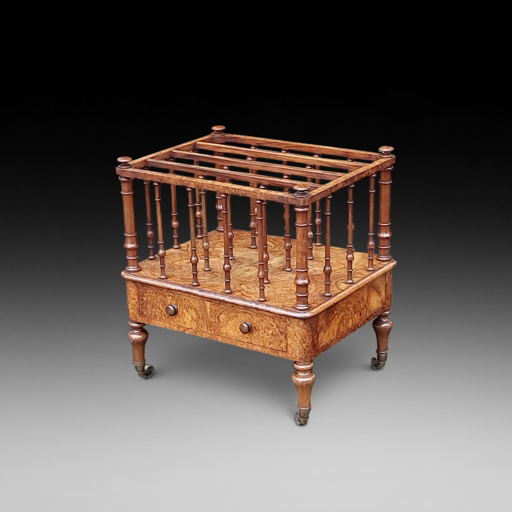 Victorian Burr Walnut Canterbury 