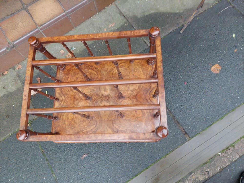 Victorian Burr Walnut Canterbury  View III