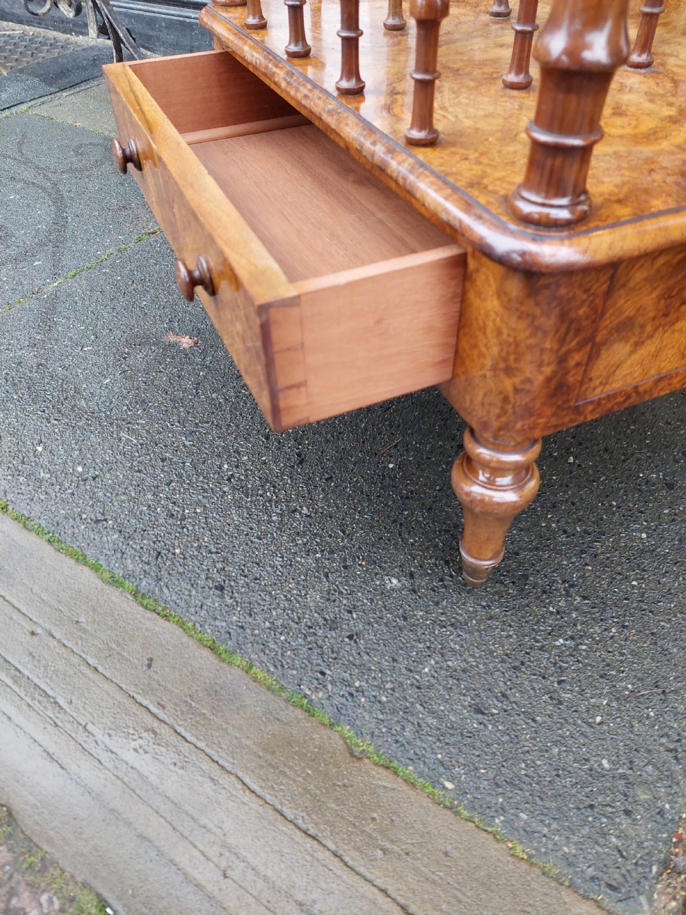 Victorian Burr Walnut Canterbury  View IV