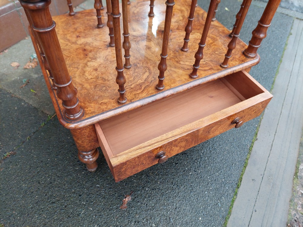 Victorian Burr Walnut Canterbury  View V