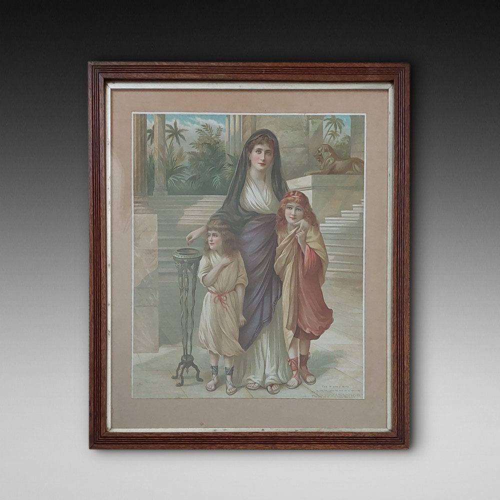 'The Widows Mite' Victorian Print