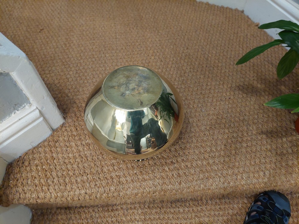 Victorian Floral Embossed Brass Planter View V