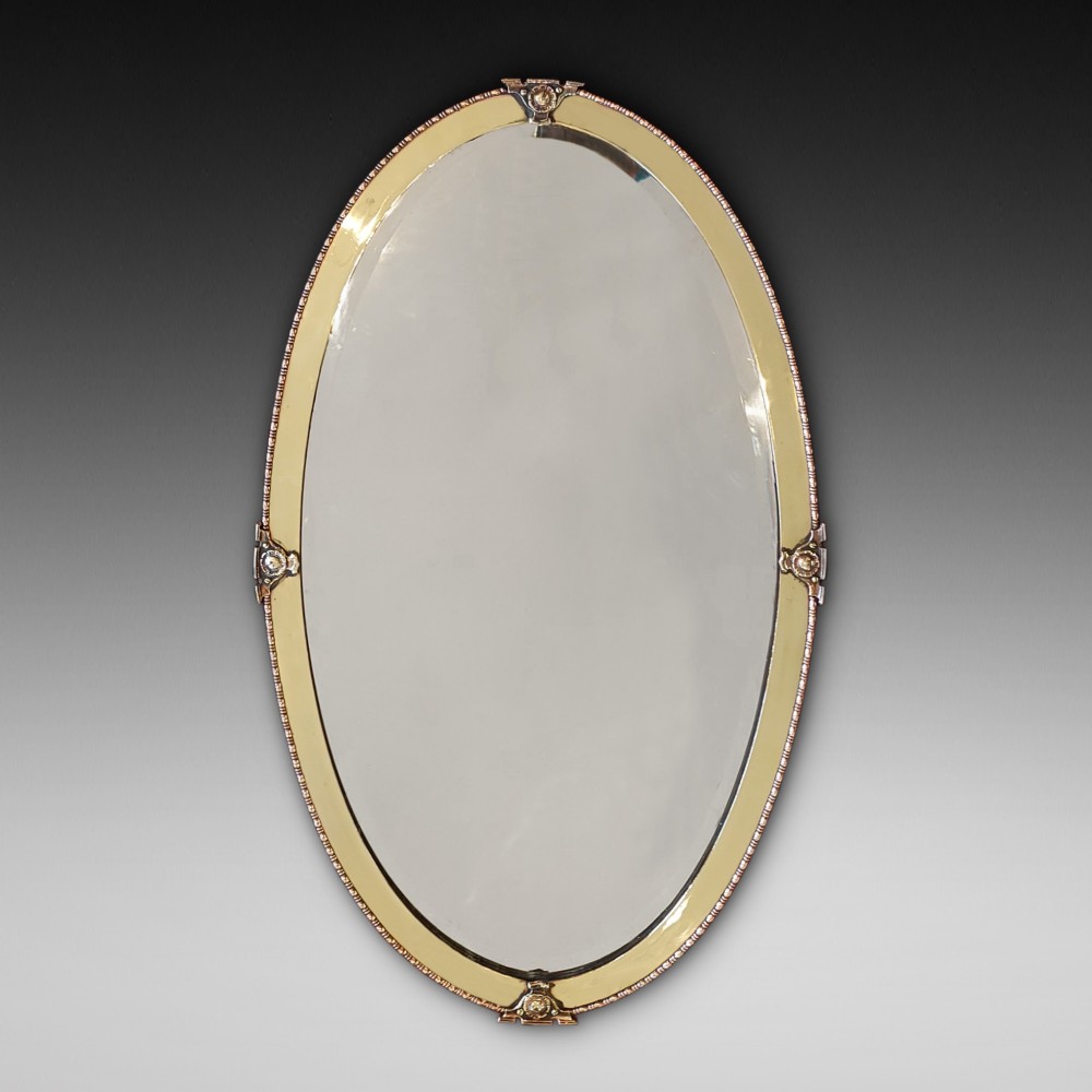 Arts and Crafts Brass Framed Wall Mirror