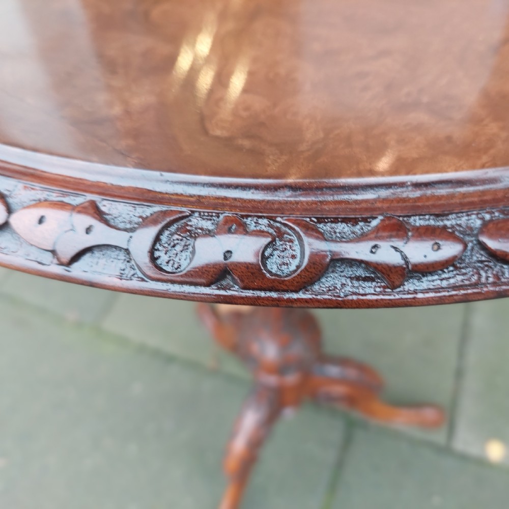 Victorian Burr Walnut Occasional Wine Table  View VI