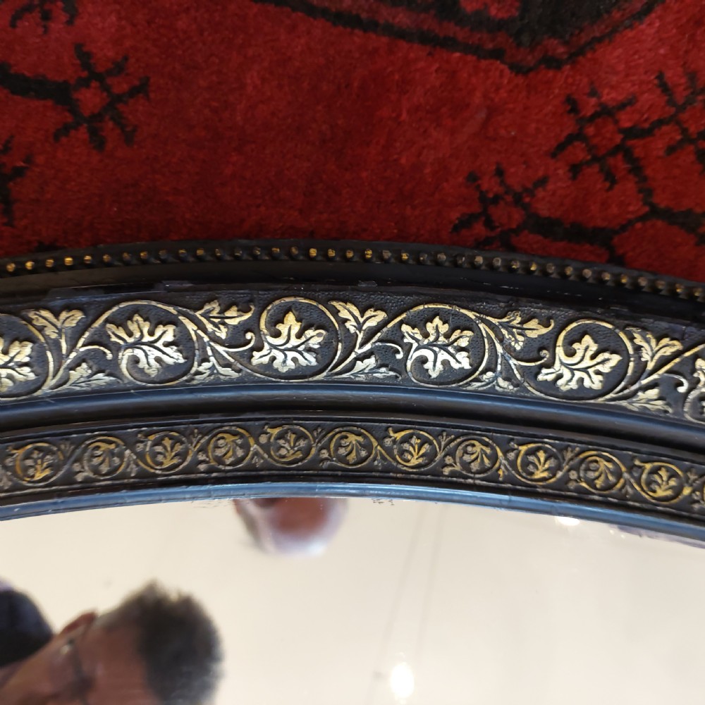 19thC Ebonised, Giltwood and Gesso Wall Mirror View V