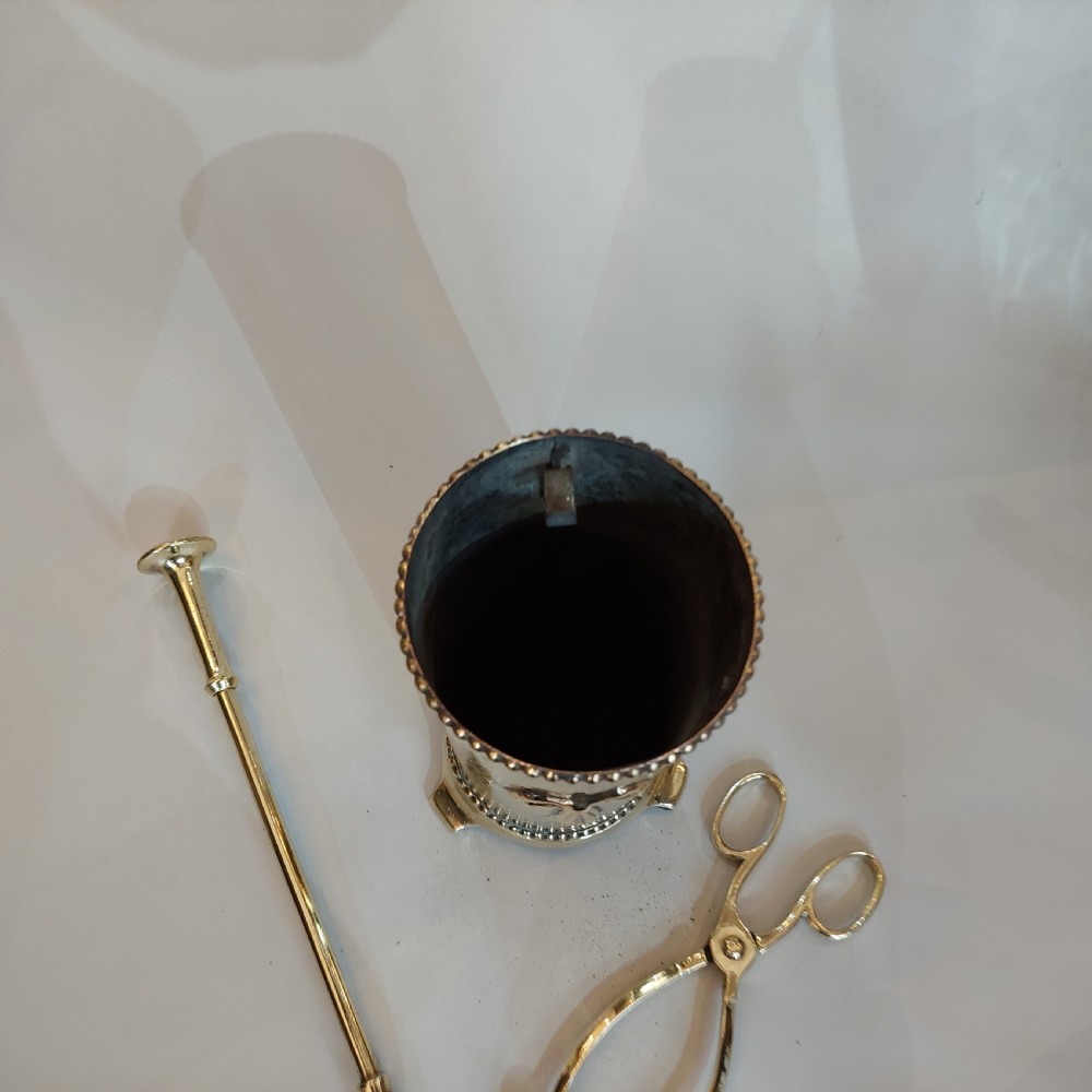 1920's Brass Companion Fire Side Tidy Set View V