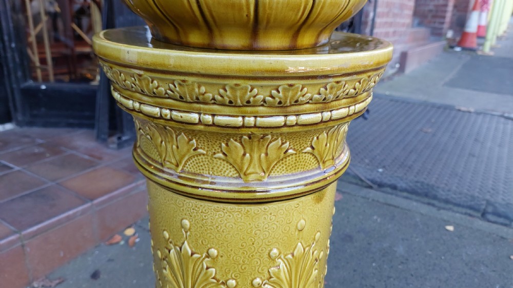 Late 19thC Leeds Art Pottery Jardiniere View V