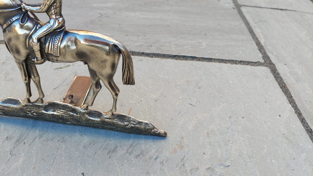 Regency Brass Door Porter of a Horse and Jockey View II