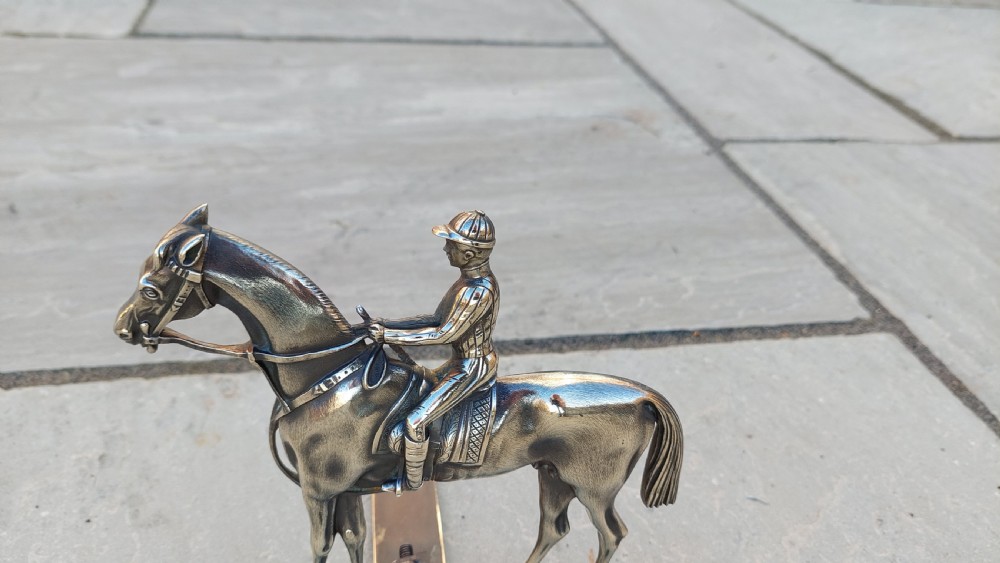 Regency Brass Door Porter of a Horse and Jockey View III