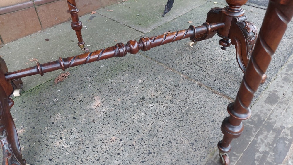 Victorian Burr Walnut and Satinwood Inlaid Sutherland Table View VII