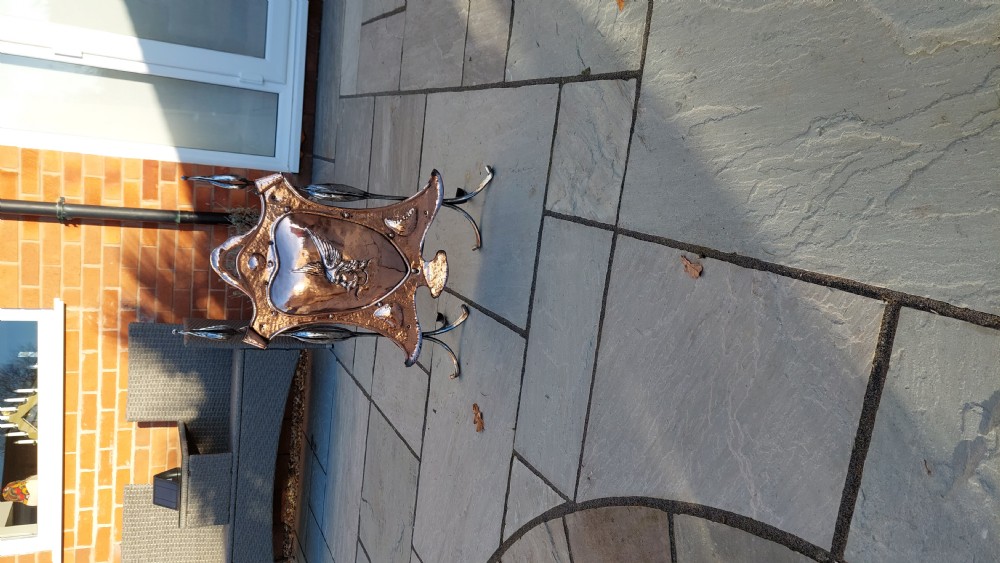Art Nouveau Copper and Wrought Iron Fire Screen View II
