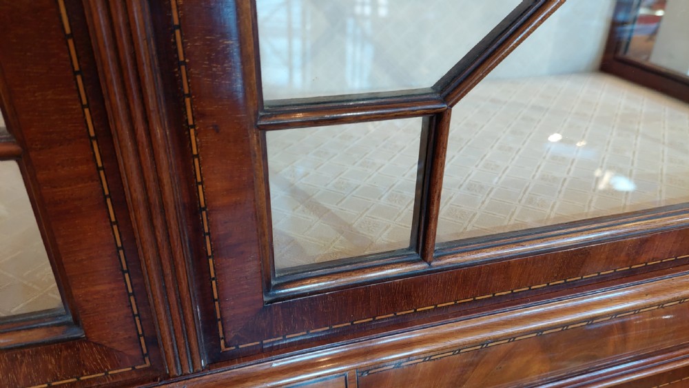 Edwardian Mahogany Display Bookcase Cabinet View IV