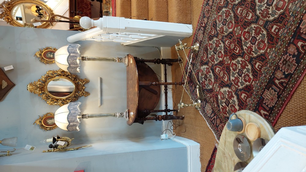 Pair of Edwardian Neoclassical Corinthian Column Table Lamps View II