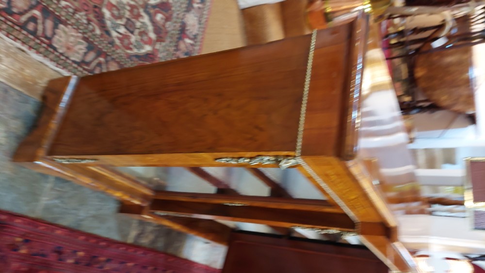 19thC Inlaid Black Walnut Breakfront Credenza Cabinet View VII