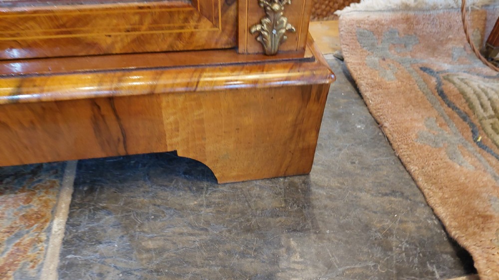 19thC Inlaid Black Walnut Breakfront Credenza Cabinet View IX