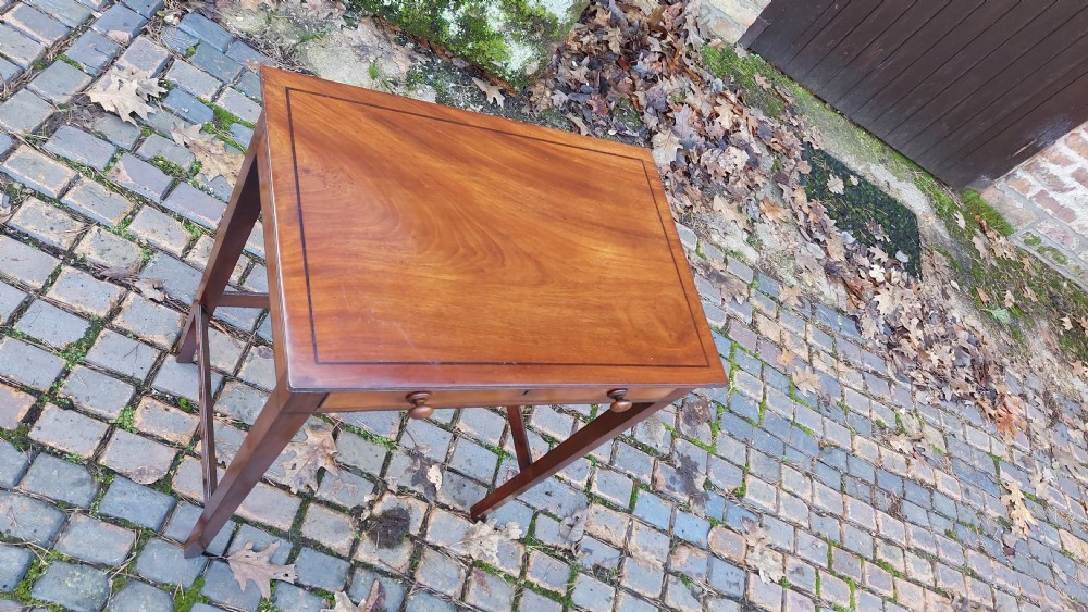 Late Georgian Mahogany and Ebony Strung Hall Table View III