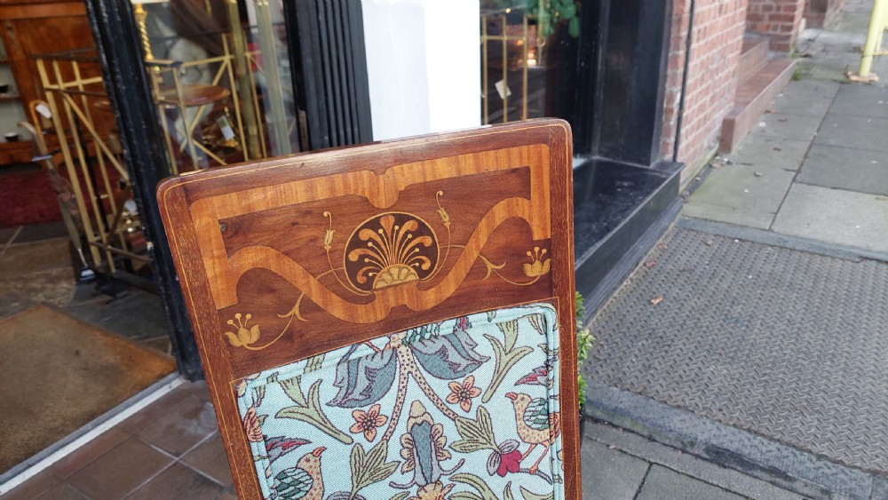 Edwardian Inlaid Mahogany Art Nouveau Armchair View III