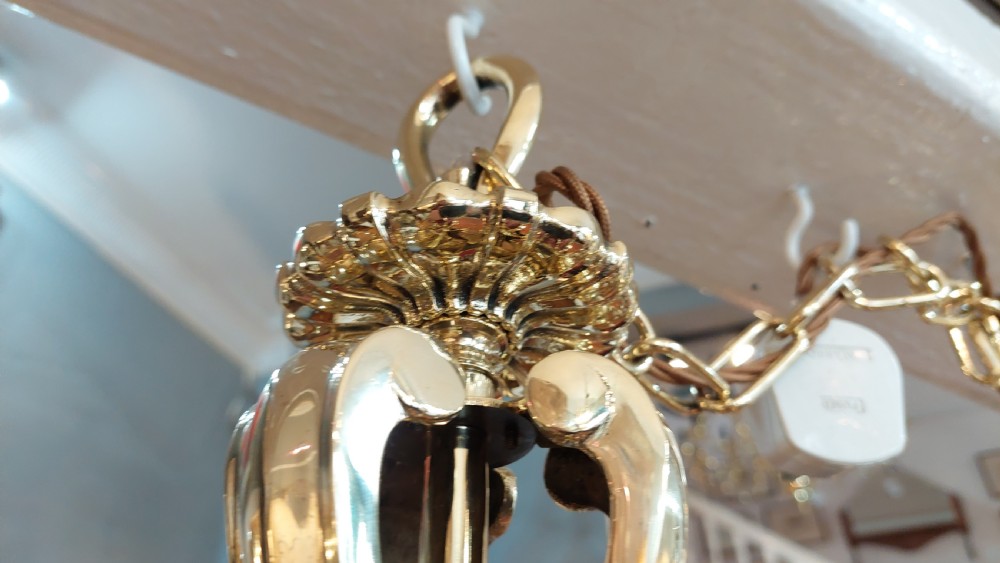 1920's Eight Branch Brass Chandelier View III