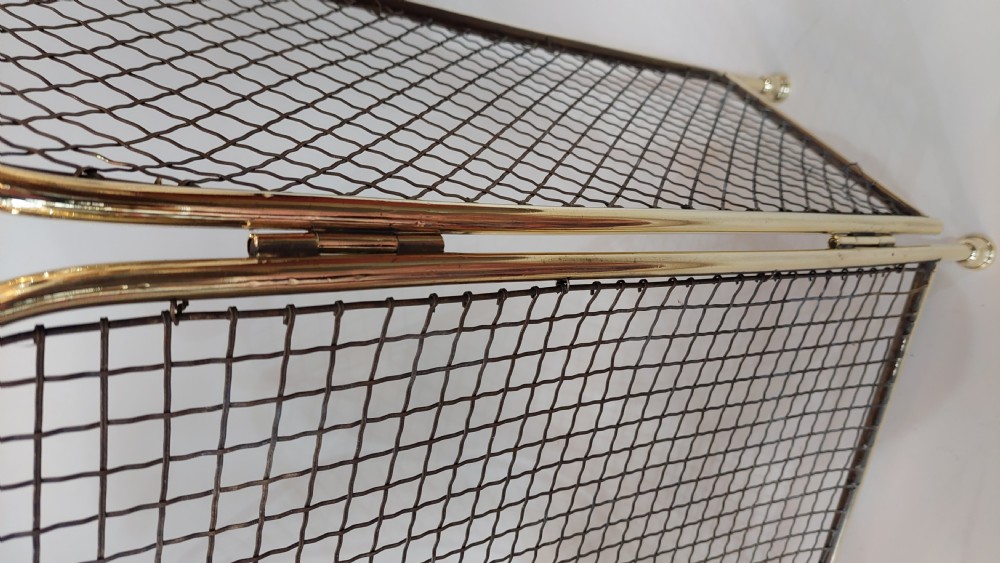 Edwardian Brass and Wire Fire Spark Guard View II