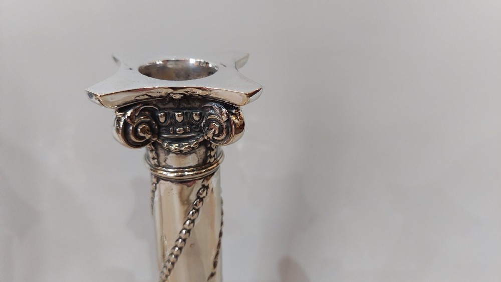 Fine Pair of Victorian Silver Plated Candlesticks View IV