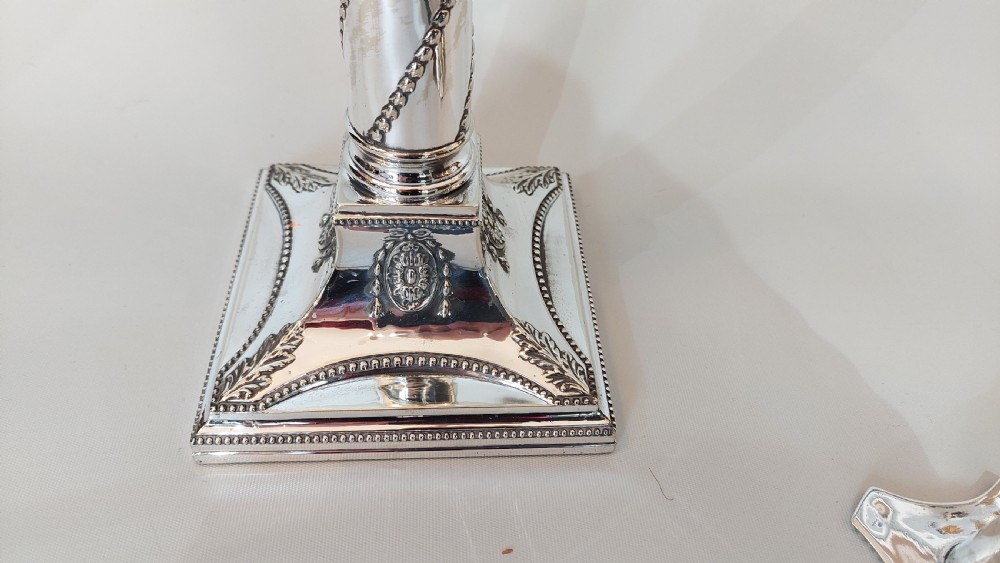 Fine Pair of Victorian Silver Plated Candlesticks View VIII