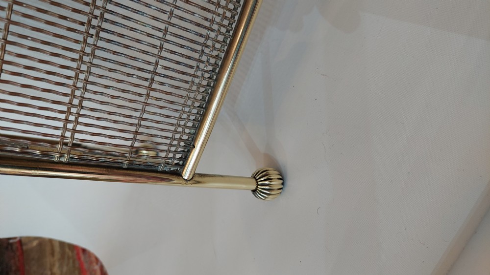 Edwardian Brass and Wire Fire Spark Guard View III