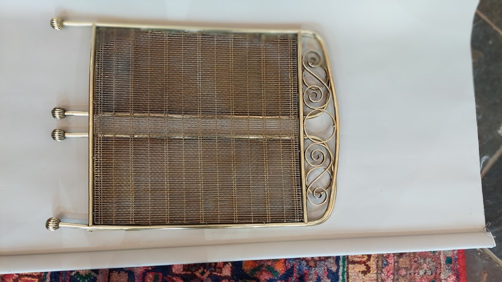 Edwardian Brass and Wire Fire Spark Guard View VI