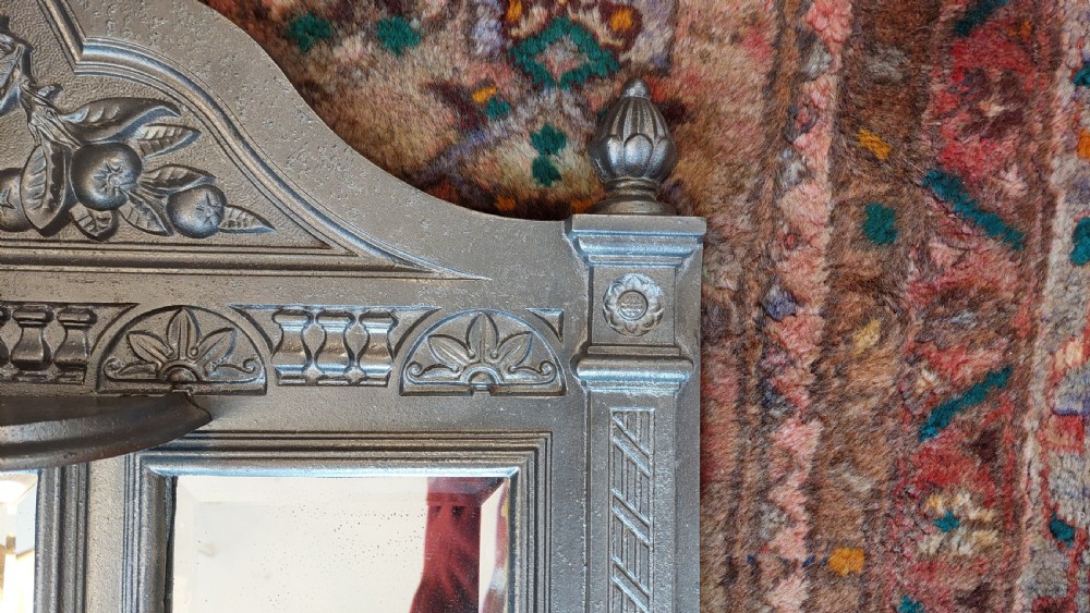 Victorian cast iron overmantel mirror View III