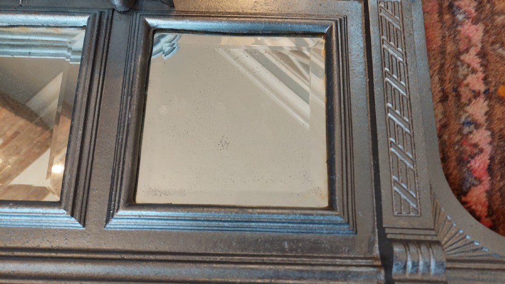 Victorian cast iron overmantel mirror View V