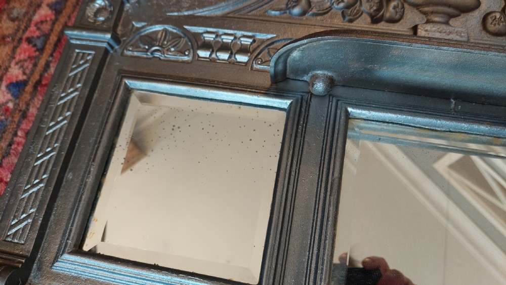 Victorian cast iron overmantel mirror View VI