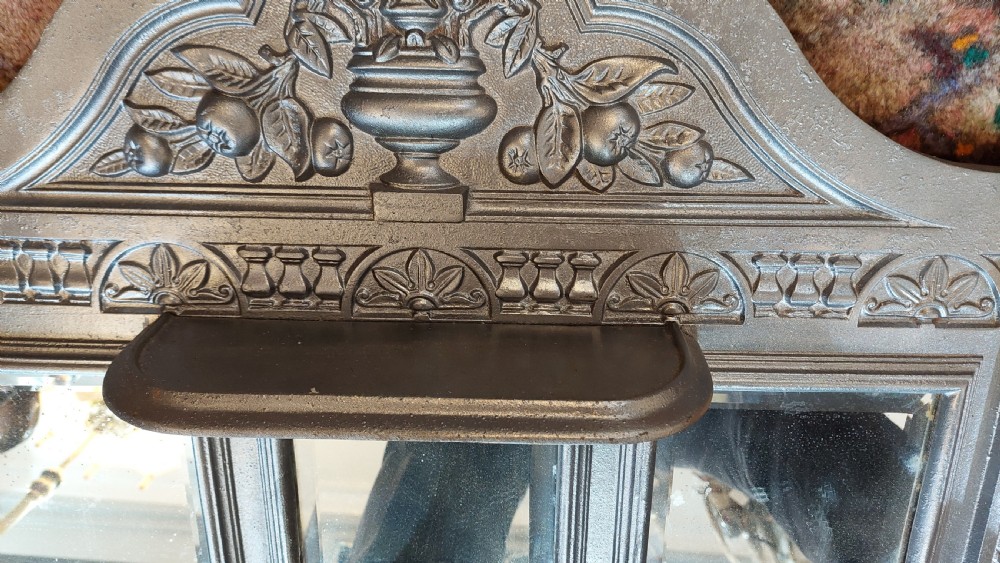Victorian cast iron overmantel mirror View VII