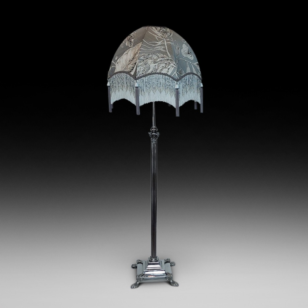 Early 20thC Silver Plated Standard Lamp