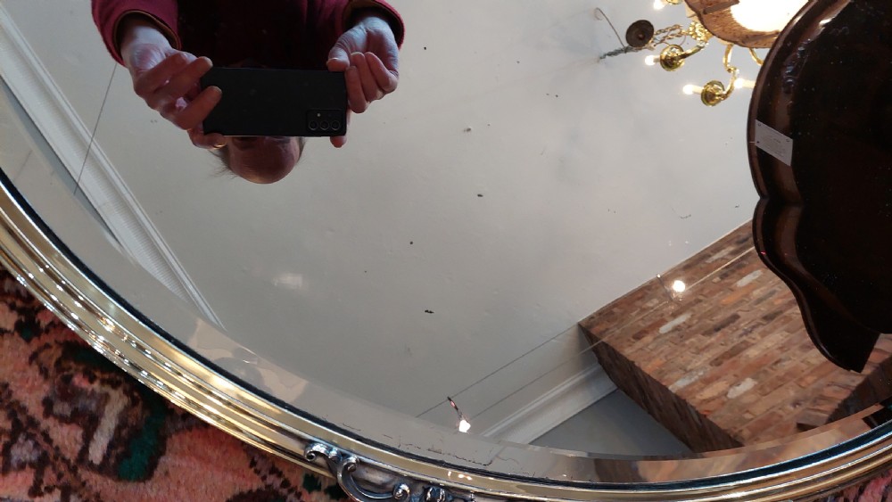 Early 20thC Brass Framed Mirror  View V