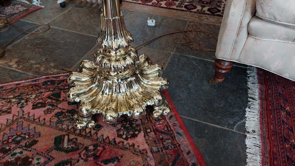 Pair of Victorian Brass Extendable Standard Lamps View II