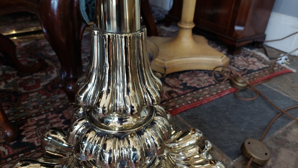 Pair of Victorian Brass Extendable Standard Lamps View V