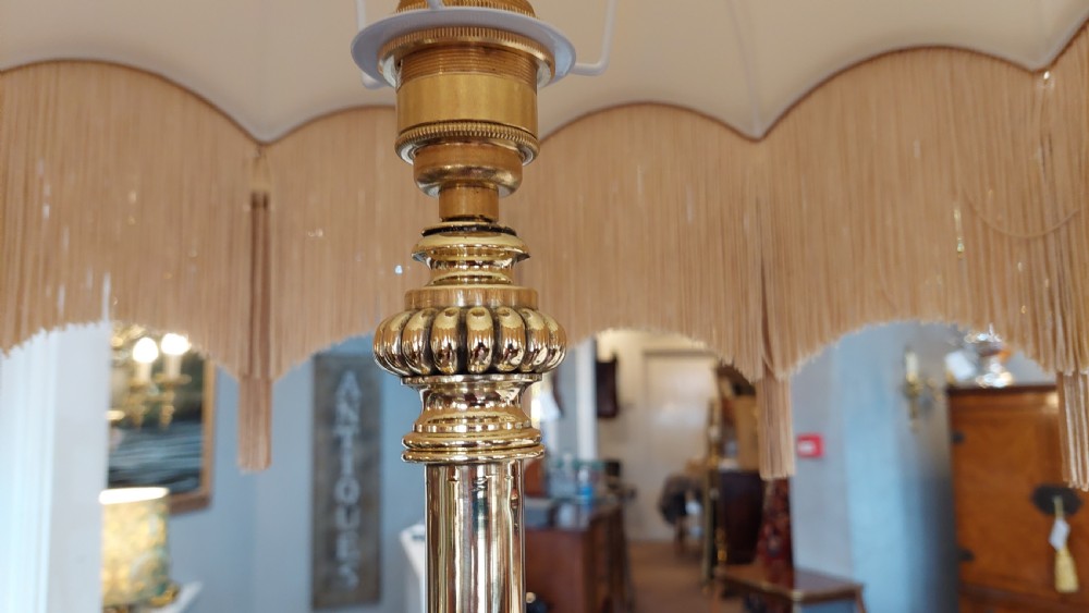 Pair of Victorian Brass Extendable Standard Lamps View VIII