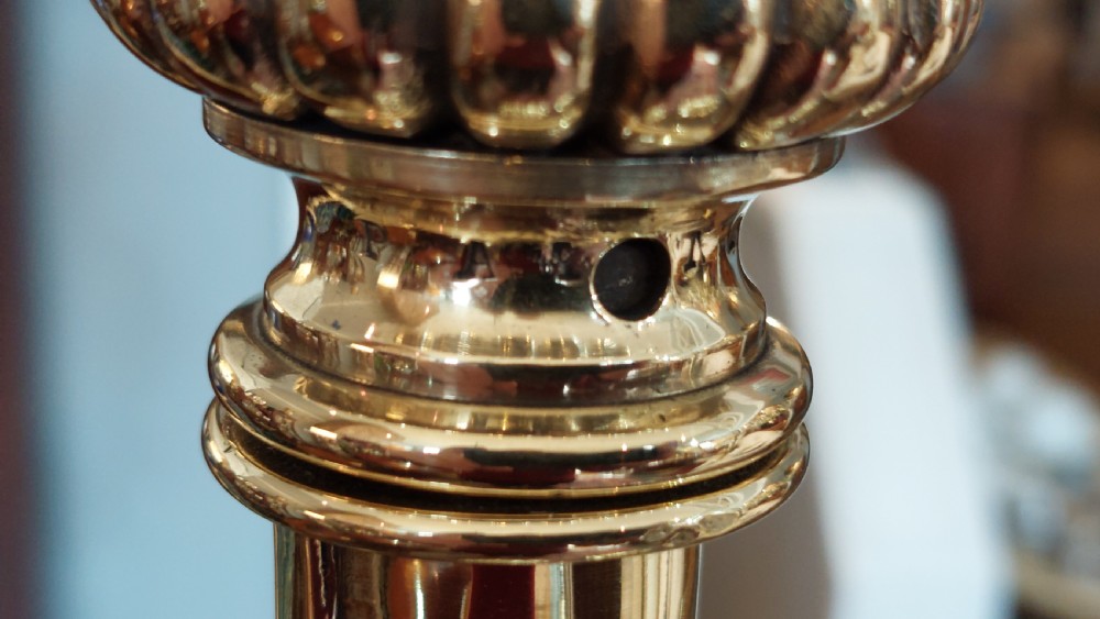 Pair of Victorian Brass Extendable Standard Lamps View X