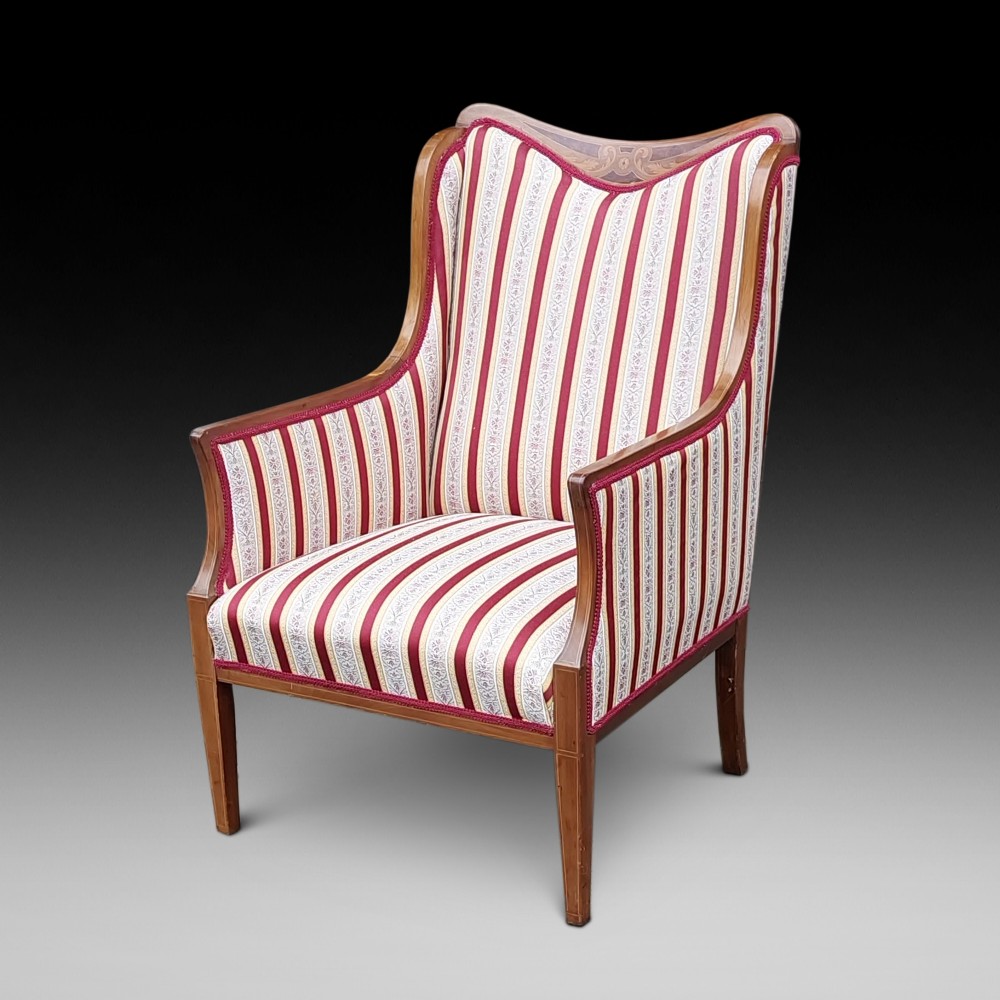 Late 19thC Sheraton-style Mahogany Armchair