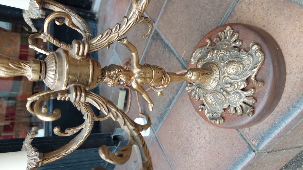 Early 20thC Brass 5 Arm Table Lamp View III