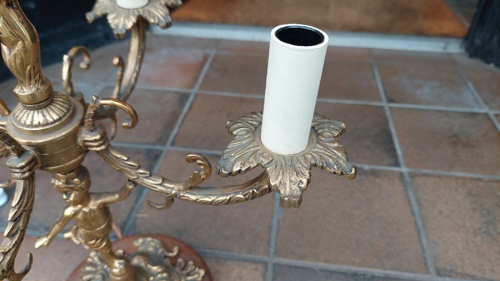 Early 20thC Brass 5 Arm Table Lamp View IV