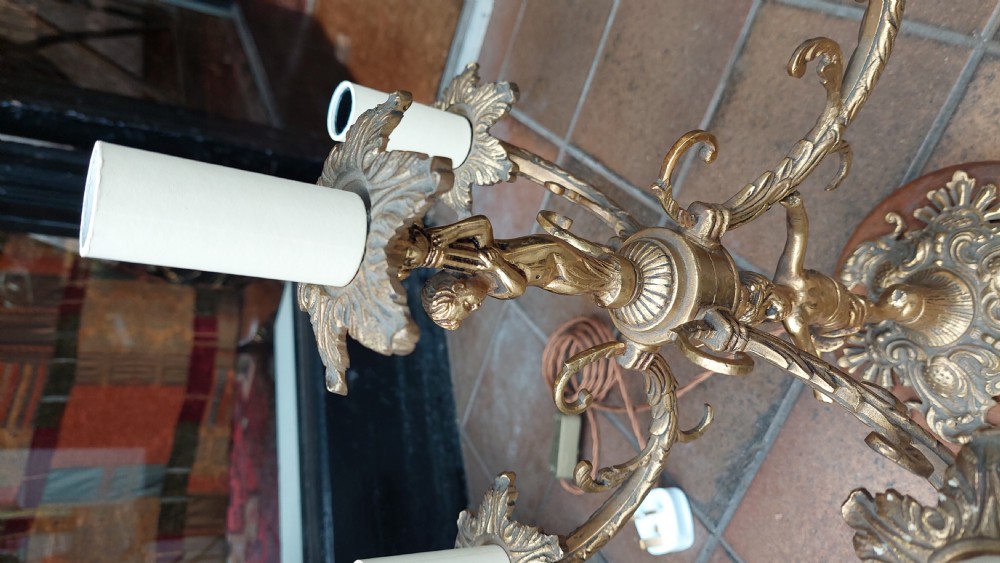 Early 20thC Brass 5 Arm Table Lamp View V