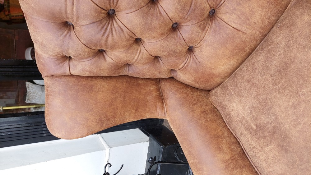 Late 19thC Mahogany French Wing Arm Chair View III