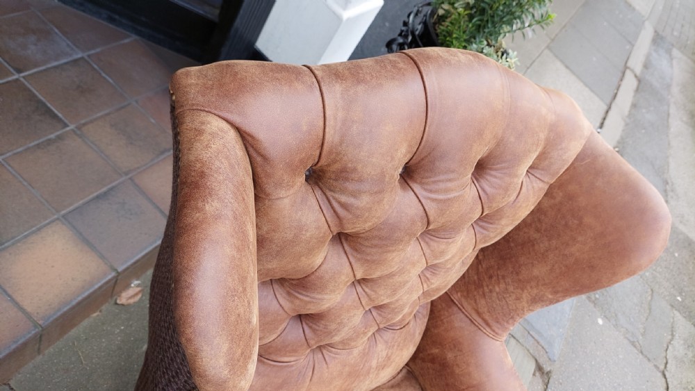 Late 19thC Mahogany French Wing Arm Chair View VI