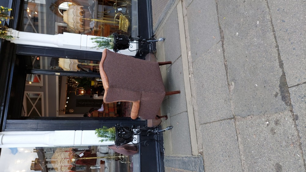 Late 19thC Mahogany French Wing Arm Chair View VII