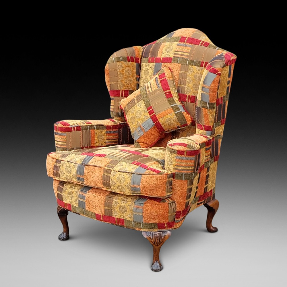 Edwardian Mahogany Wing Armchair 
