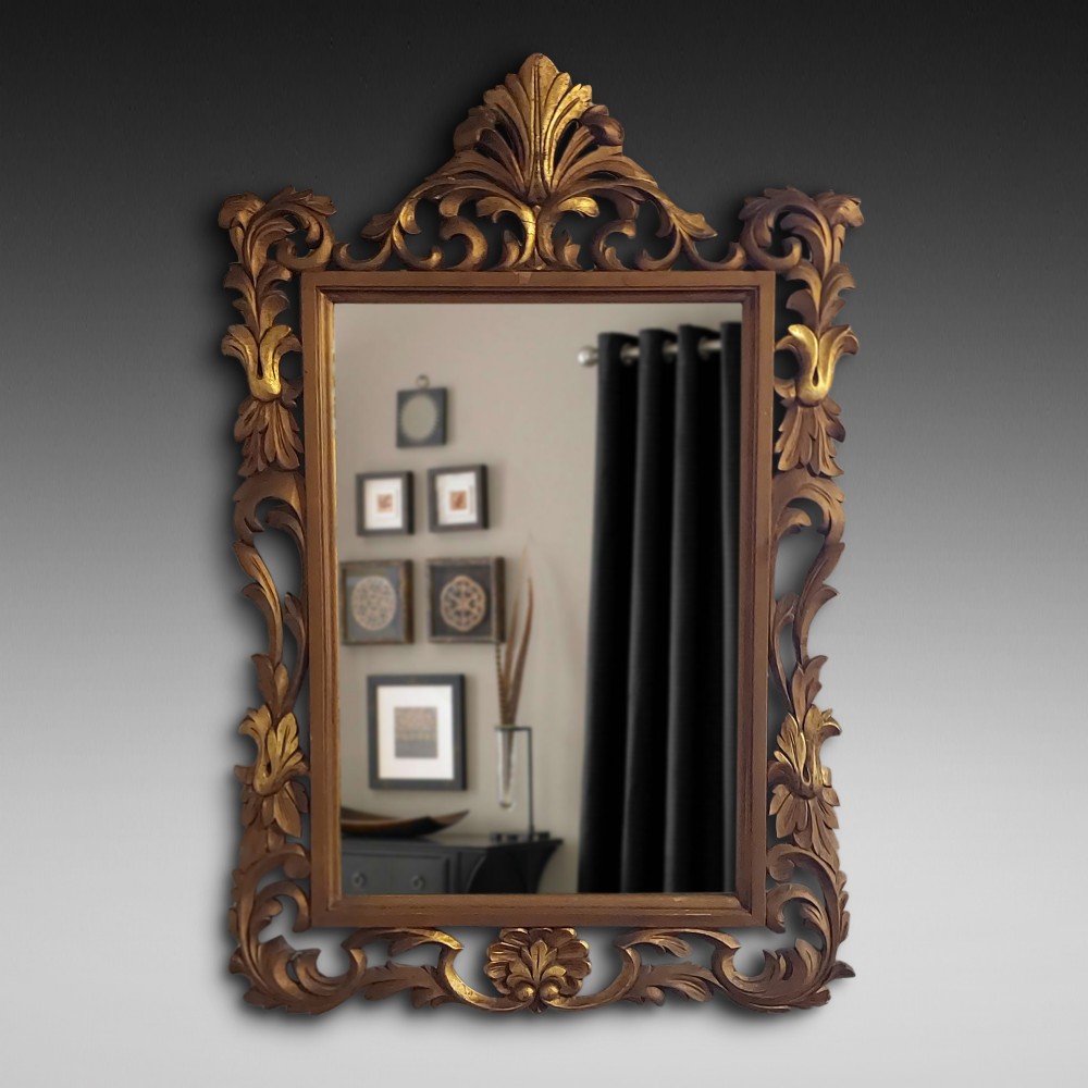 19thC Italian Giltwood Foliate Mirror