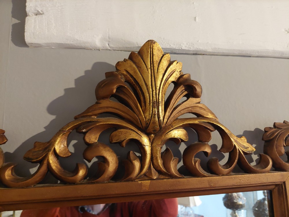 19thC Italian Giltwood Foliate Mirror View II