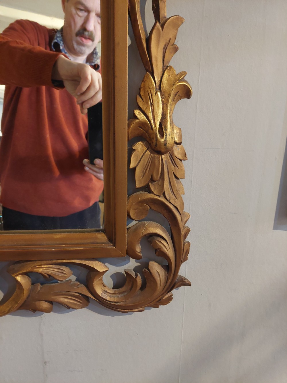 19thC Italian Giltwood Foliate Mirror View IV