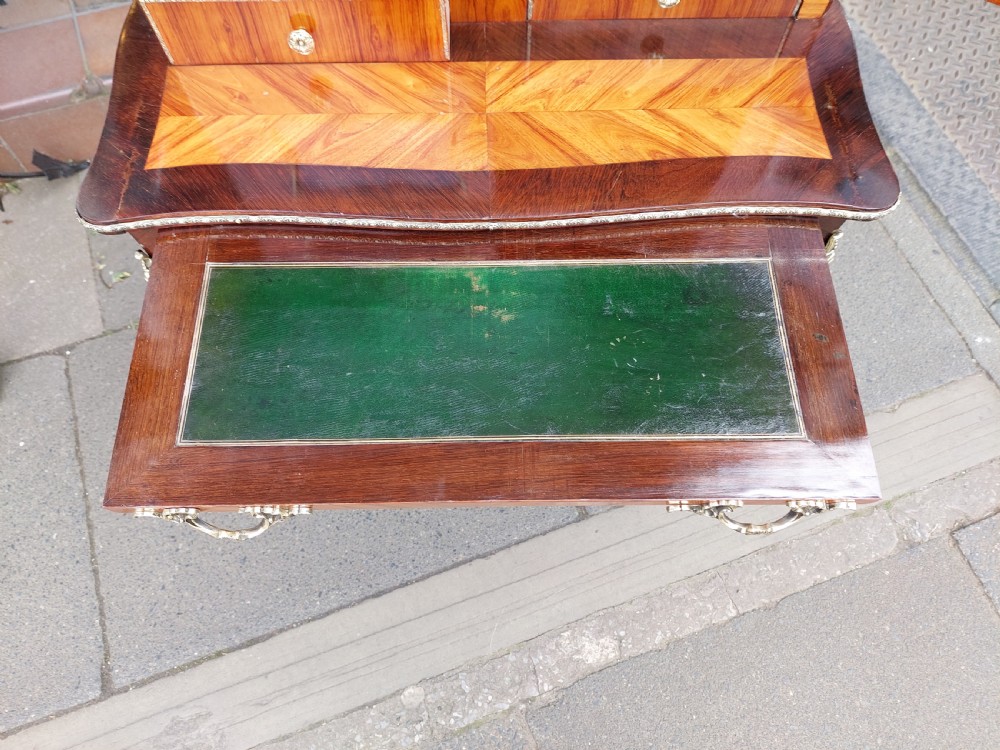 19thC French Tulipwood and Rosewood Bonheur Du Jour  View III